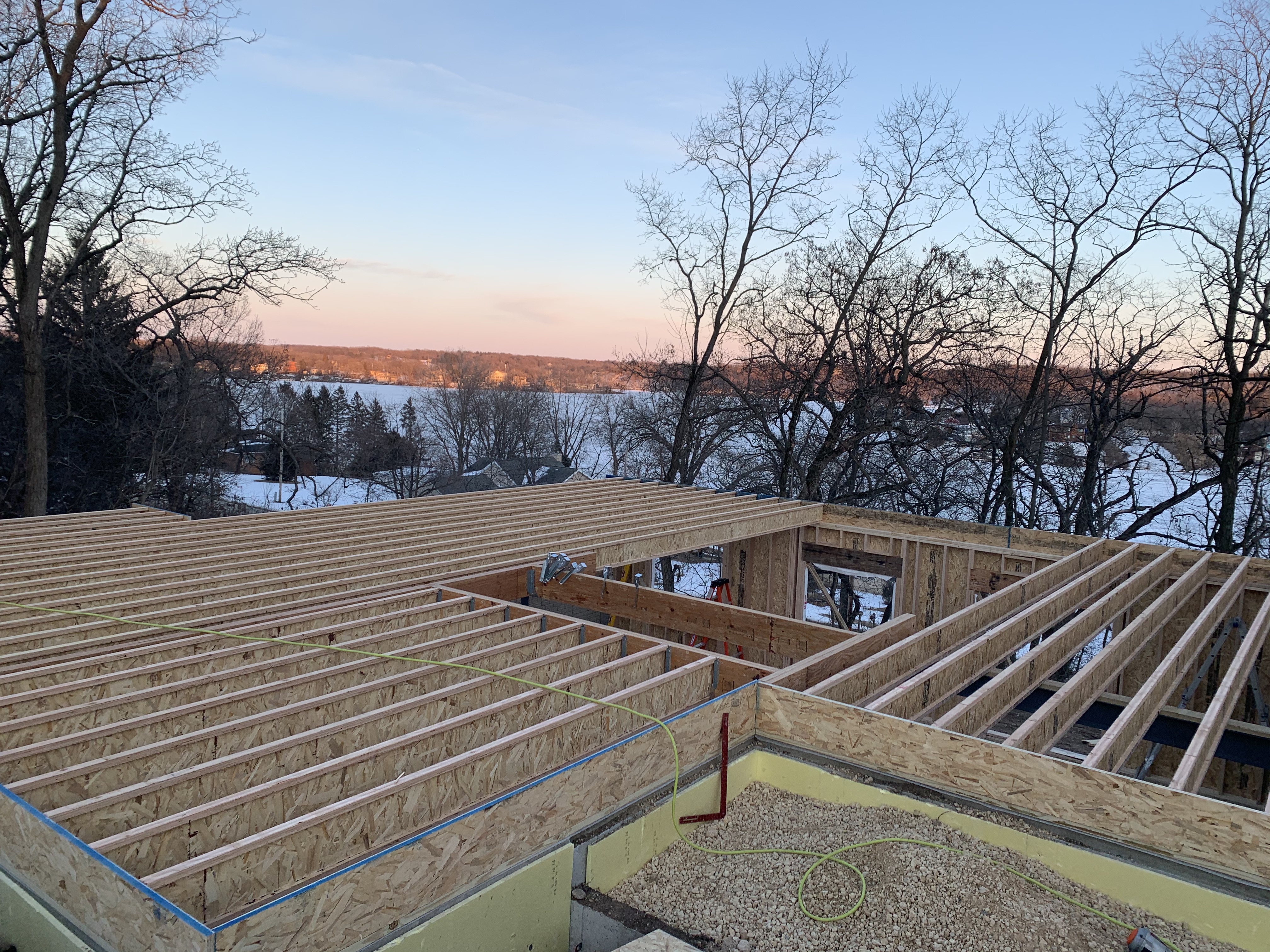 Addition framing for roof by QKC, Lake Geneva Wisconsin contractor